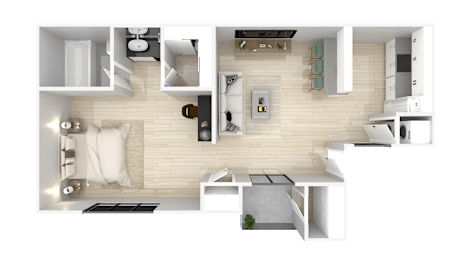 1 bed, 1 bath, 555 sqft, $829