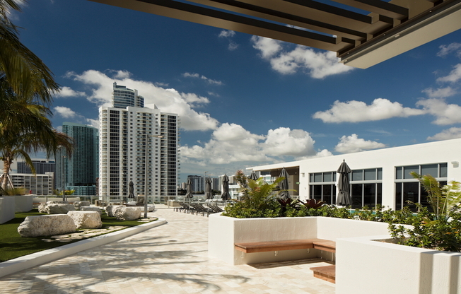 Rooftop lounge with stunning views