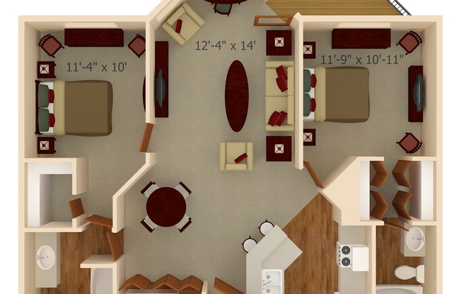 2 beds, 2 baths, 1,031 sqft, $1,405, Unit 3710134