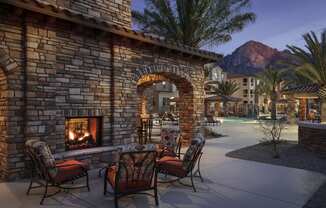 Enjoy poolside fireplaces and flat screen TVs| Villas at San Dorado