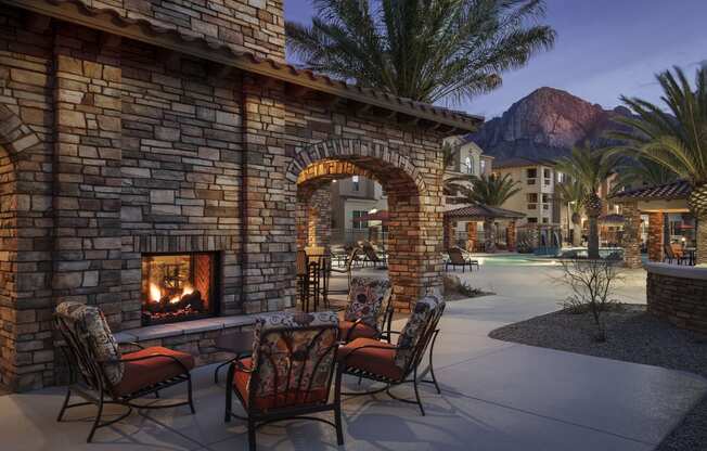 Enjoy poolside fireplaces and flat screen TVs| Villas at San Dorado