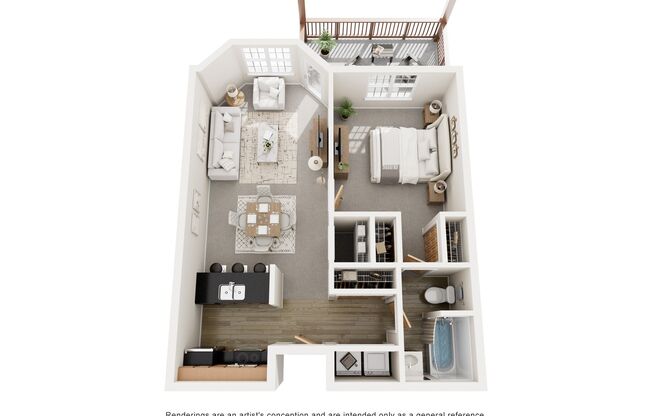 1 bed, 1 bath, 708 sqft, $1,645, Unit 304