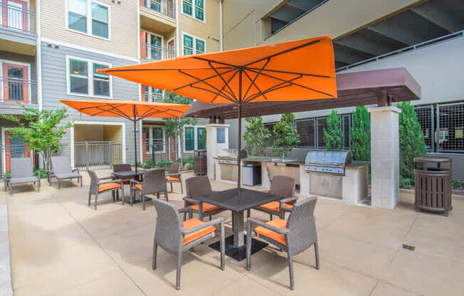 Outdoor Grill With Intimate Seating Area at Aviator West 7th, Fort Worth, Texas