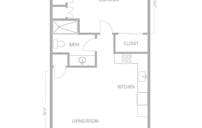 1 bed, 1 bath, 767 sqft, $1,516, Unit RRO-116