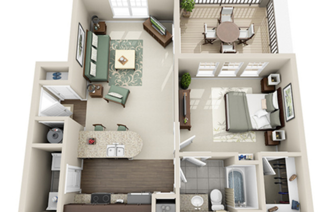 1 bed, 1 bath, 732 sqft, $1,486