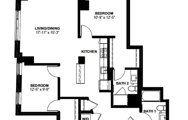 2 beds, 2 baths, 1,087 sqft, $5,705, Unit 725