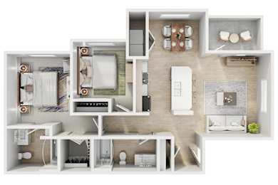 2 beds, 2 baths, 968 sqft, $1,700