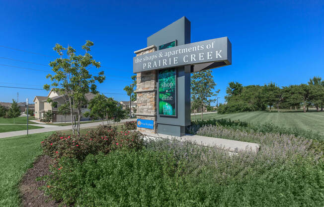 Prairie Creek Outside Signage in Lenexa  at Prairie Creek Apartments & Townhomes, Kansas