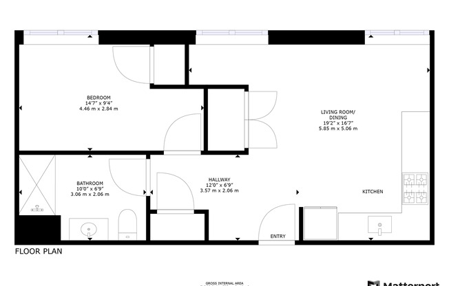 1 bed, 1 bath, 576 sqft, $2,295, Unit 104