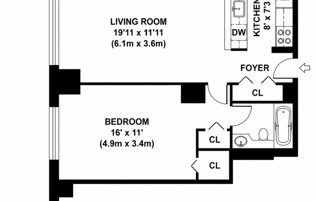 1 bed, 1 bath, 610 sqft, $4,250, Unit 7C