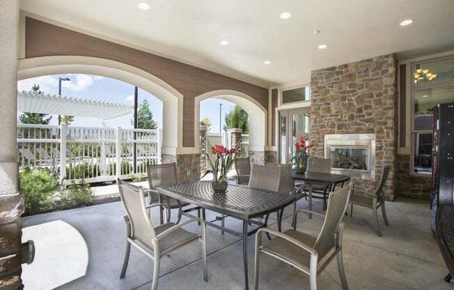 Liberty Landing Apartments Patio Tables, West Jordan, Utah