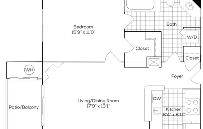 1 bed, 1 bath, 673 sqft, $2,041, Unit 131RT-203