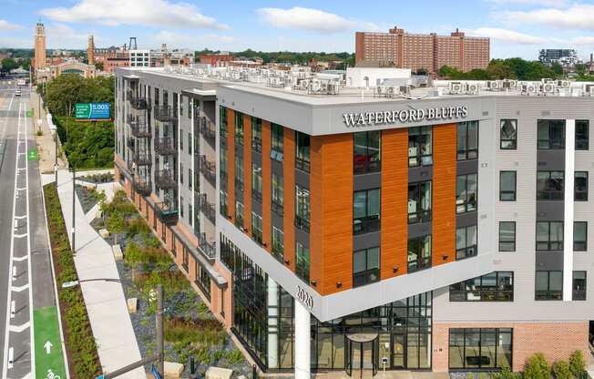 a large building with a sign that reads waterford blairs