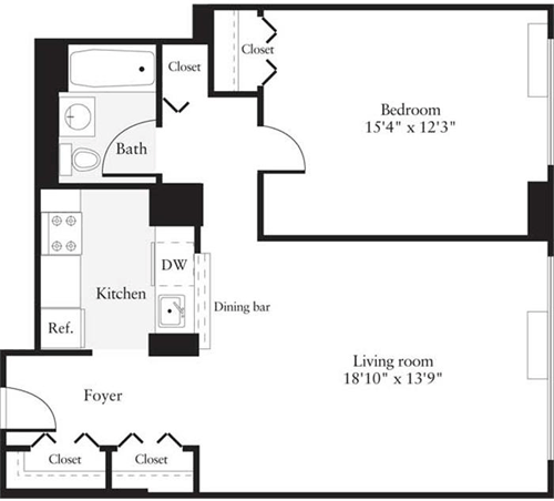 1 bed, 1 bath, 727 sqft, $3,472, Unit 1401