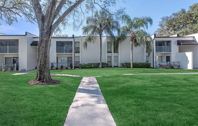 a large lawn in front of a house