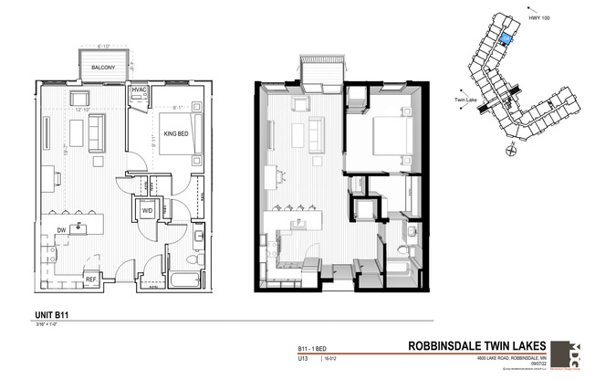 1 bed, 1 bath, 809 sqft, $1,795, Unit 204