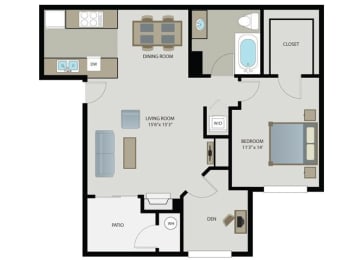 1 bed, 1 bath, 905 sqft, $2,317