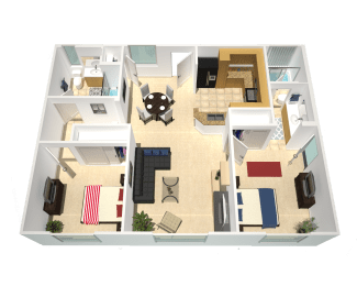 2 beds, 2 baths, 890 sqft, $2,239