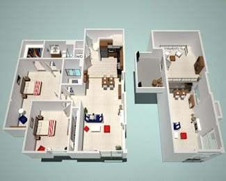 2 beds, 2 baths, 1,265 sqft, $3,801