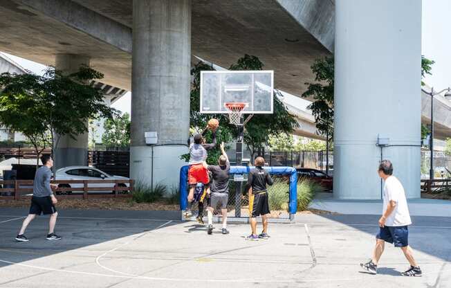 Basketball at Mission Creek Park near Mission Bay by Windsor, California, 94158