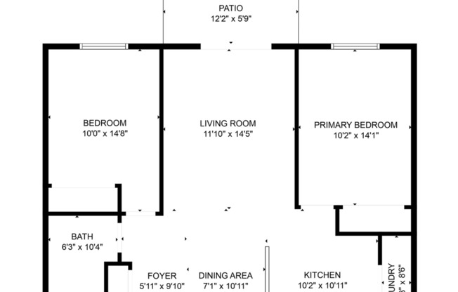 2 beds, 1 bath, 825 sqft, $1,010, Unit 810-304