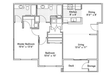 2 beds, 2 baths, 1,207 sqft, $1,891