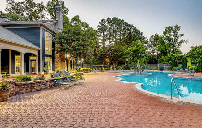Swimming Pool Area at Bridgewater Apartments, Georgia, 30096