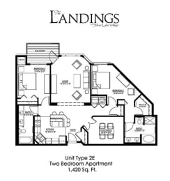 2 beds, 2 baths, 1,420 sqft, $2,591
