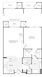 1 bed, 1 bath, 715 sqft, $1,864