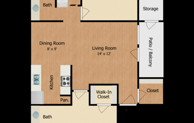 2 beds, 2 baths, 934 sqft, $1,625, Unit 245