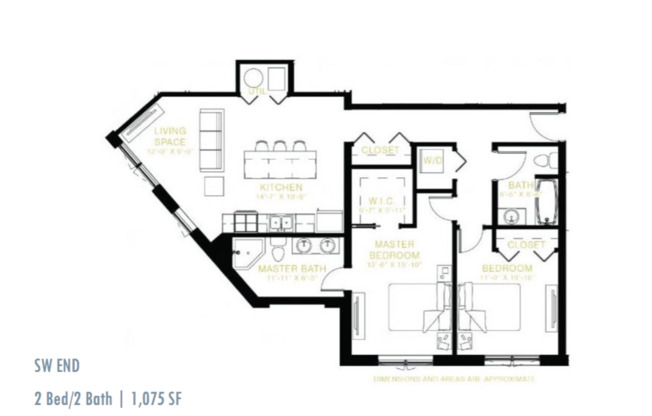 2 beds, 2 baths, 1,075 sqft, $2,525, Unit 215