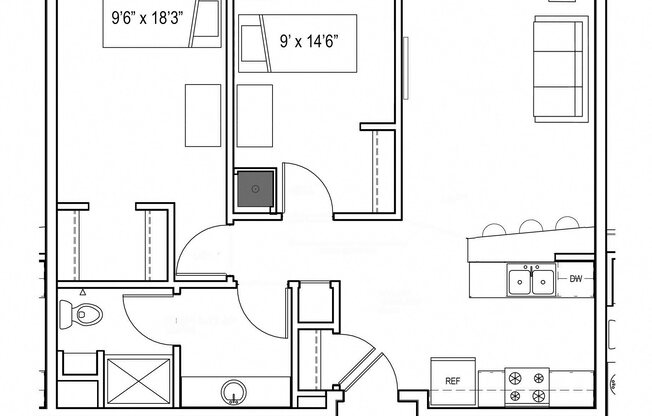 2 beds, 1 bath, 820 sqft, $2,545