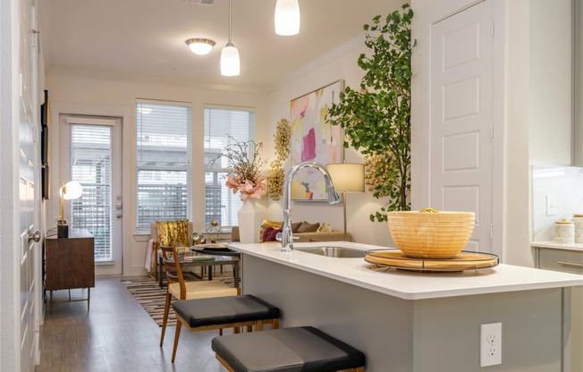 View of Kitchen and Living Space at Reveal Lake Ridge