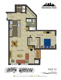 1 bed, 1 bath, 1,075 sqft, $1,795