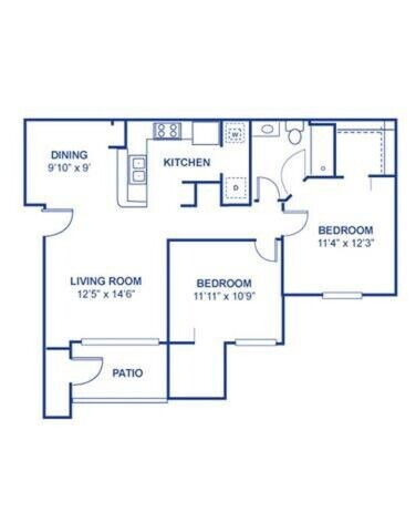 2 beds, 1 bath, 967 sqft, $1,658