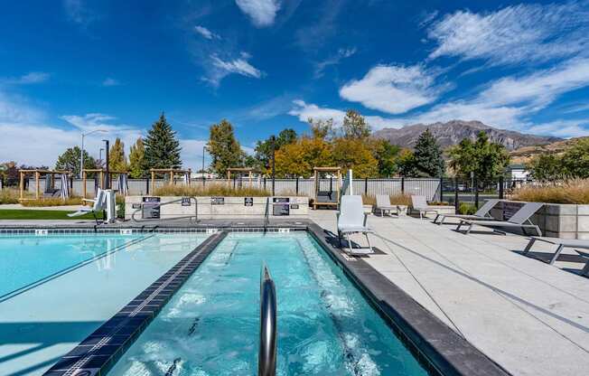 the pool at the residence on lamar apartment homes