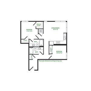 2 beds, 2 baths, 955 sqft, $3,456