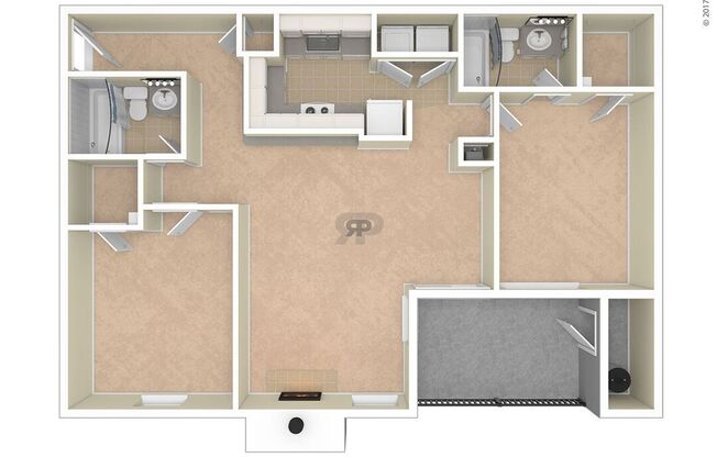 2 beds, 2 baths, 1,056 sqft, $2,550