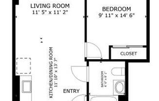 1 bed, 1 bath, 600 sqft, $2,700, Unit 6J