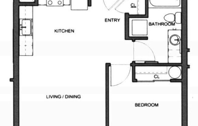 1 bed, 1 bath, 551 sqft, $1,410, Unit 2-113