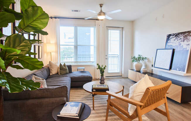 Living Room with Balcony and Hard Surface Flooring