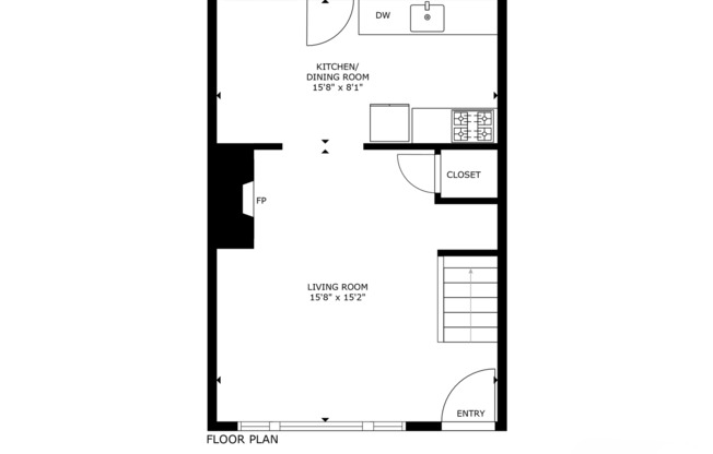 2 beds, 1 bath, 715 sqft, $2,450, Unit 619-1