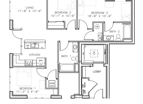 3 beds, 2 baths, 1,206 sqft, $3,054, Unit 101 (Furnished)