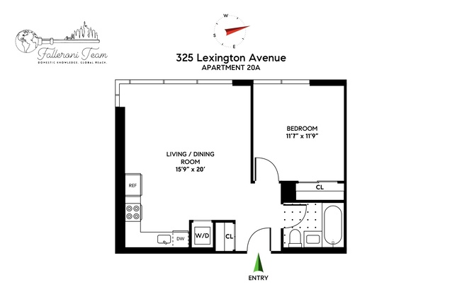 1 bed, 1 bath, 643 sqft, $6,000, Unit 20A