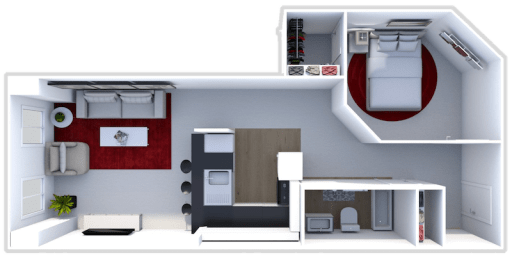 1 bed, 1 bath, 840 sqft, $1,072
