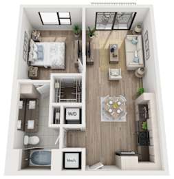 1 bed, 1 bath, 712 sqft, $2,577