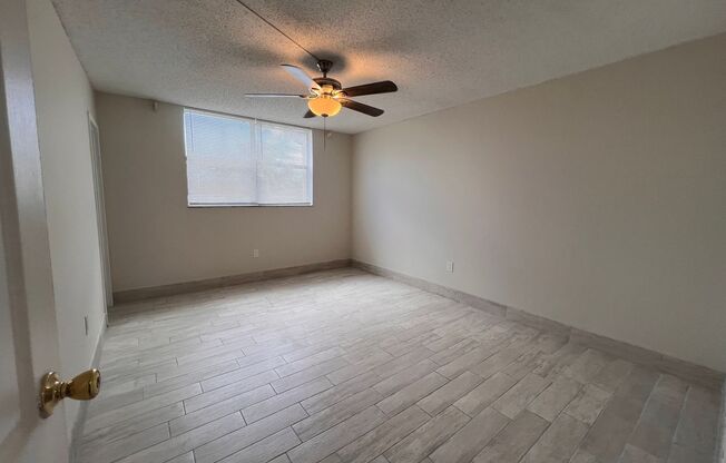 Great unit with pool view, pretty tile flooring.