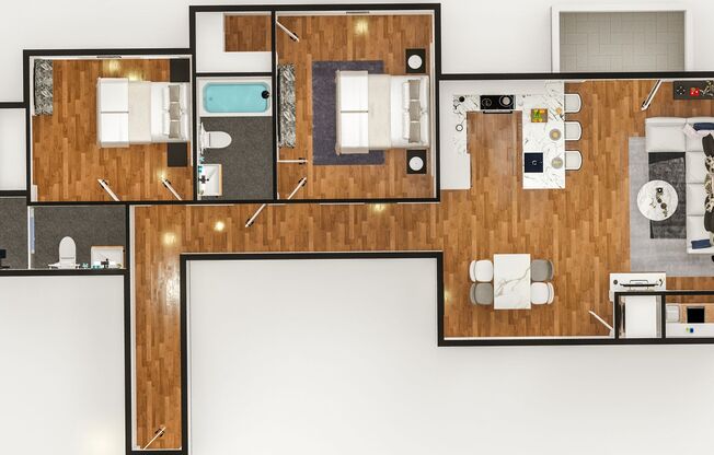2 beds, 2 baths, 907 sqft, $1,850, Unit 207