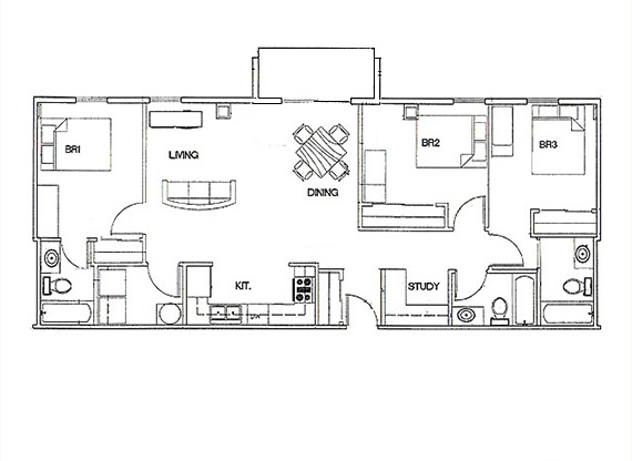 3 beds, 3 baths, 1,260 sqft, $3,297, Unit 205 (Furnished)