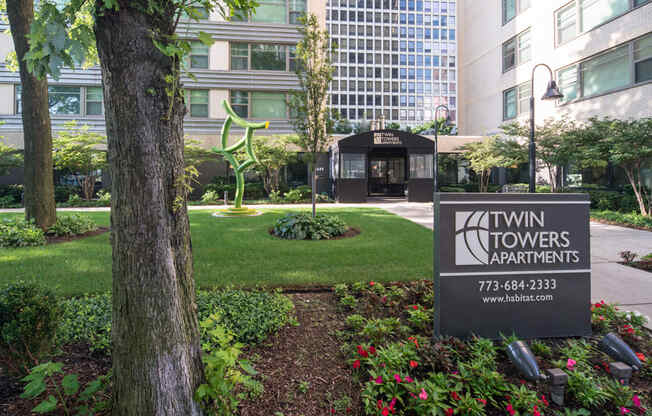 Exterior Signage at Twin Towers, Illinois, 60615